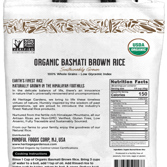 Heritage Bag Mock Organic Basmati Brown Rice Back 580x580